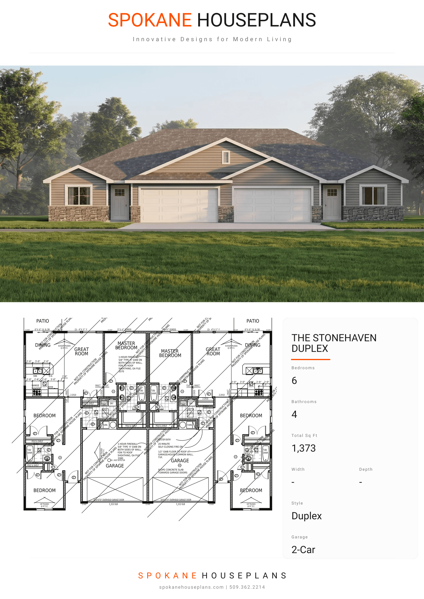 THE STONEHAVEN DUPLEX plan flyer