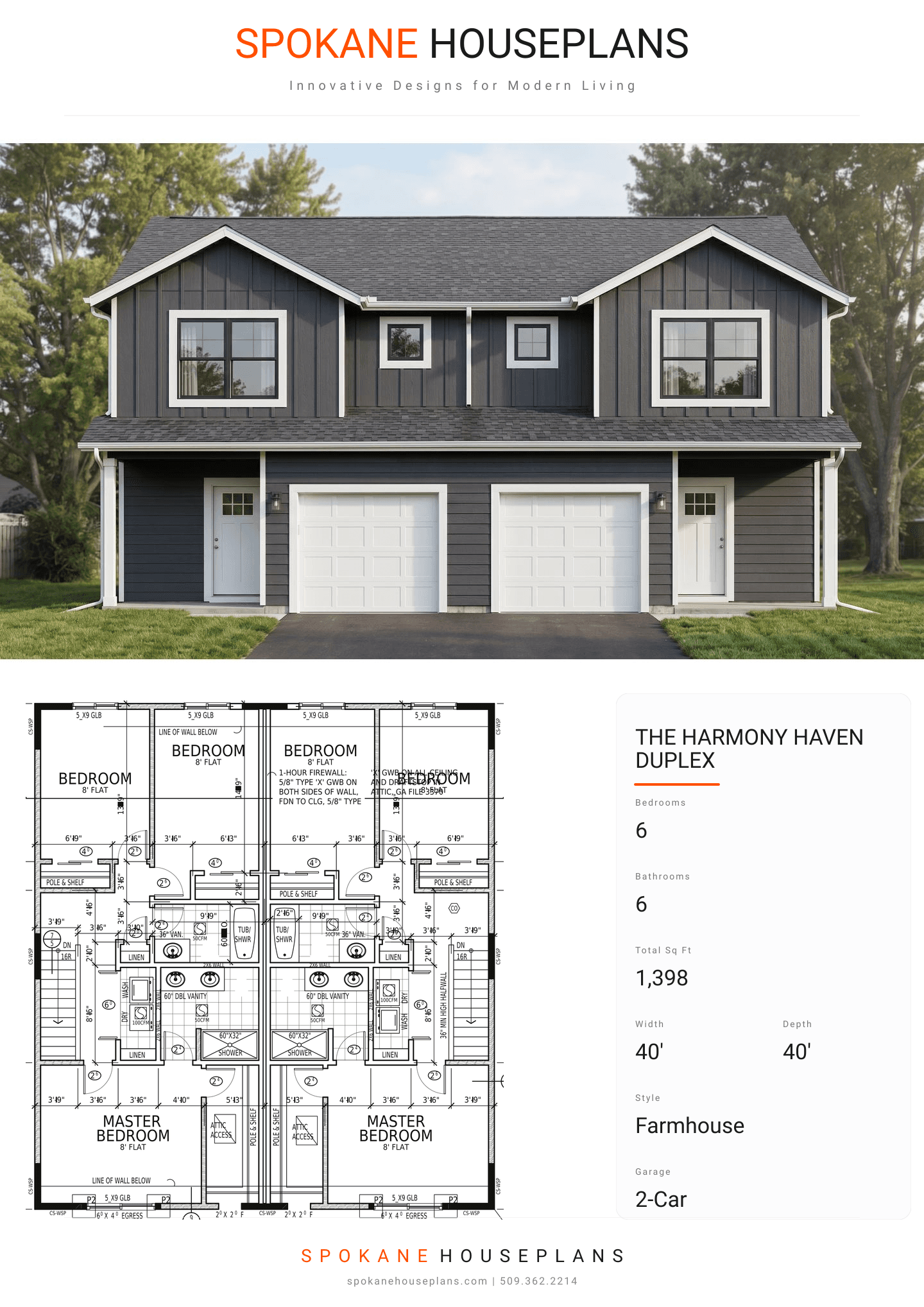 THE HARMONY HAVEN DUPLEX plan flyer