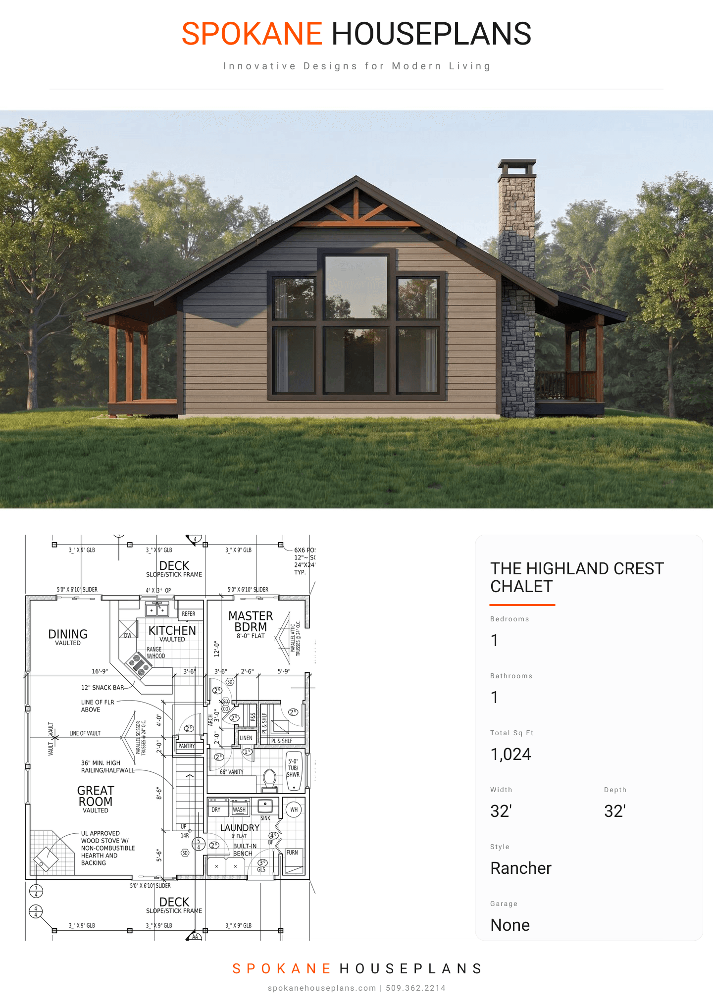 THE HIGHLAND CREST CHALET plan flyer