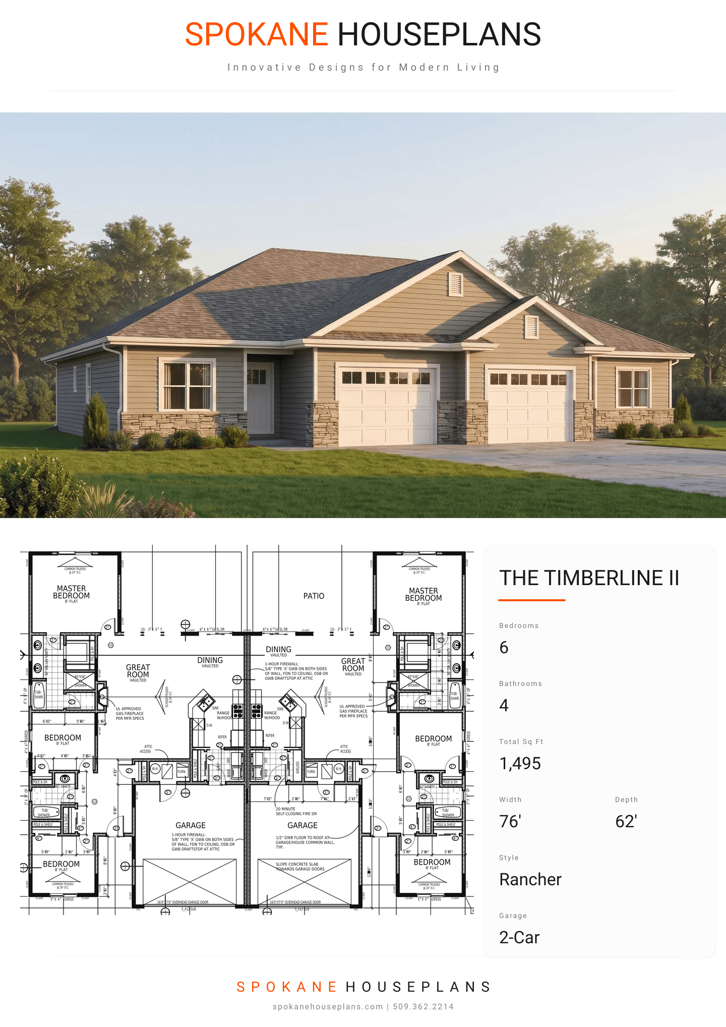 THE TIMBERLINE II plan flyer