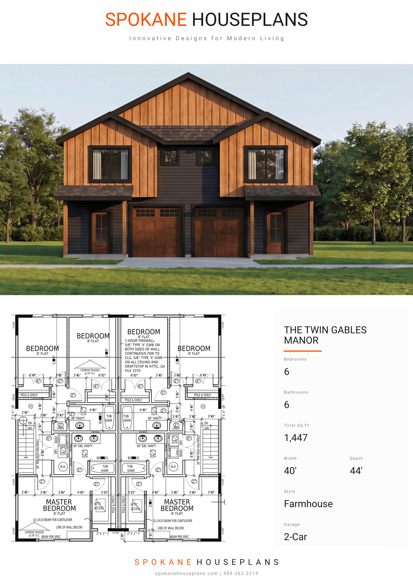 THE TWIN GABLES MANOR plan flyer