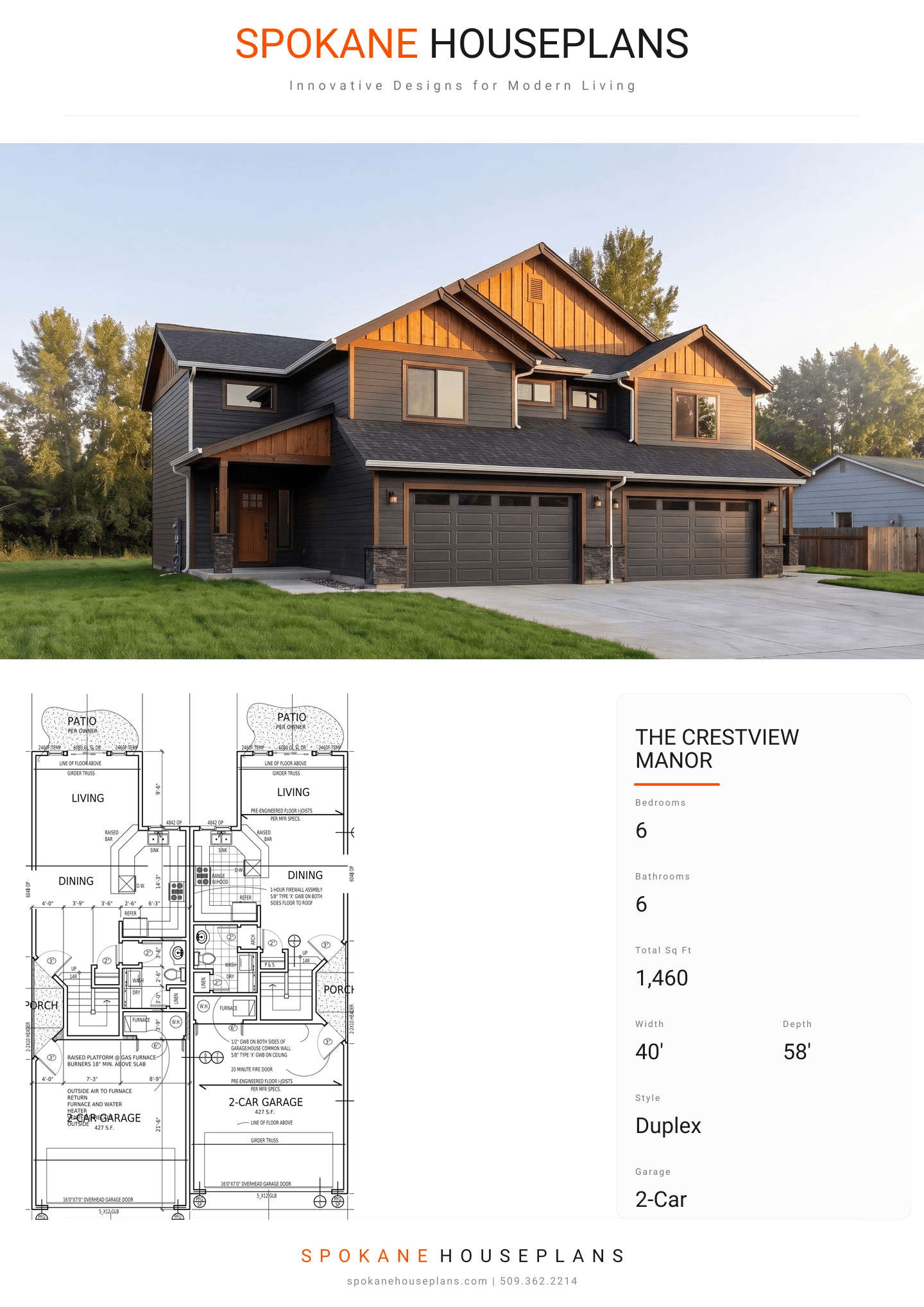 THE CRESTVIEW MANOR plan flyer