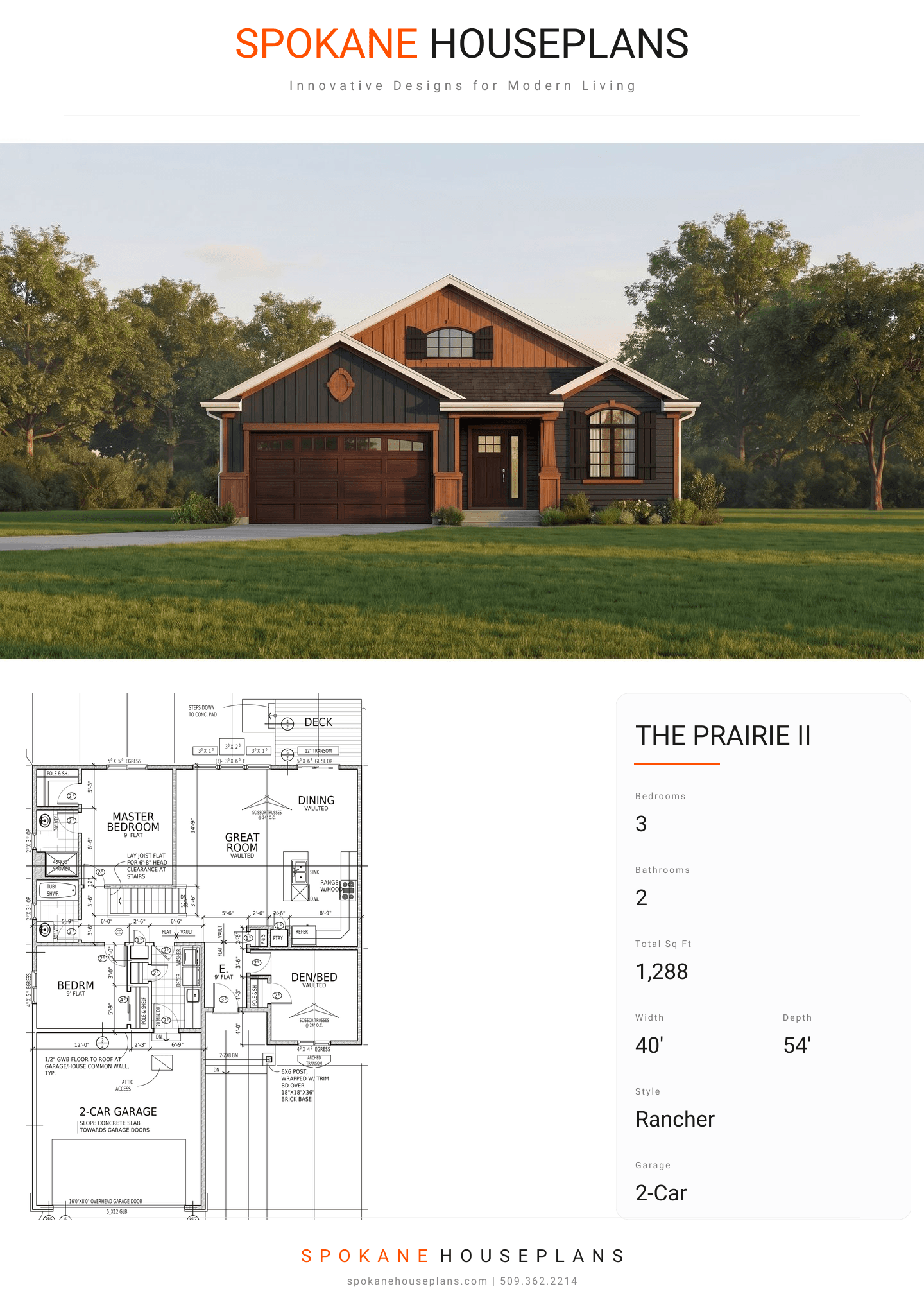 THE PRAIRIE II plan flyer