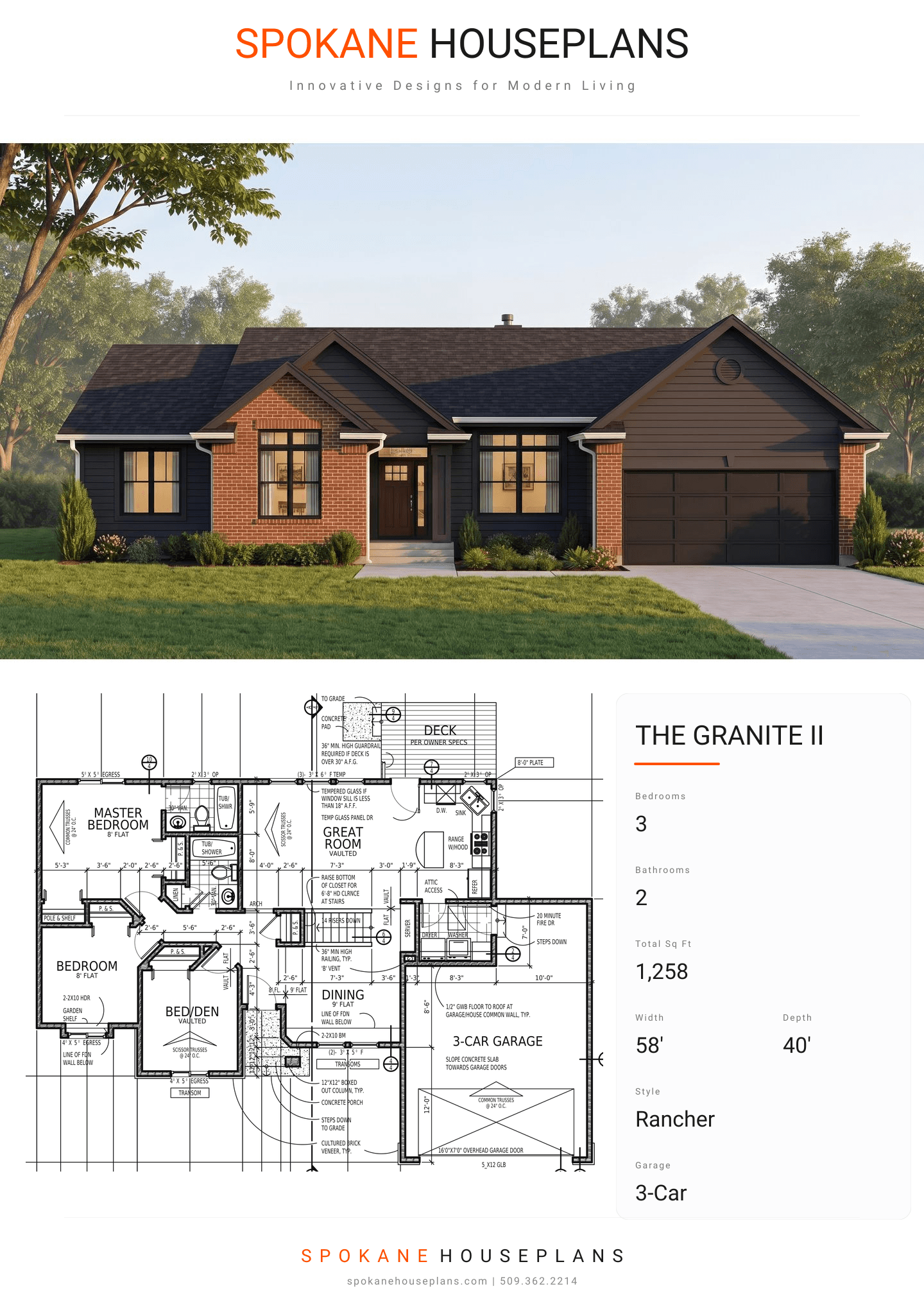 THE GRANITE II plan flyer