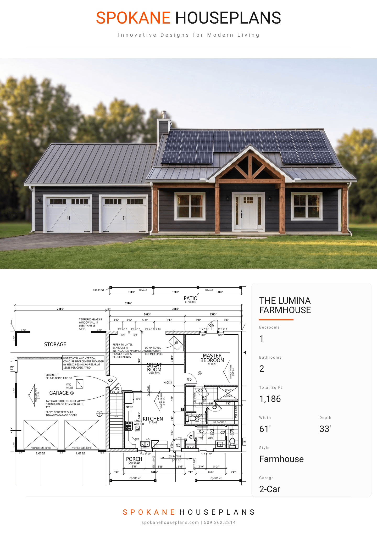 THE LUMINA FARMHOUSE plan flyer