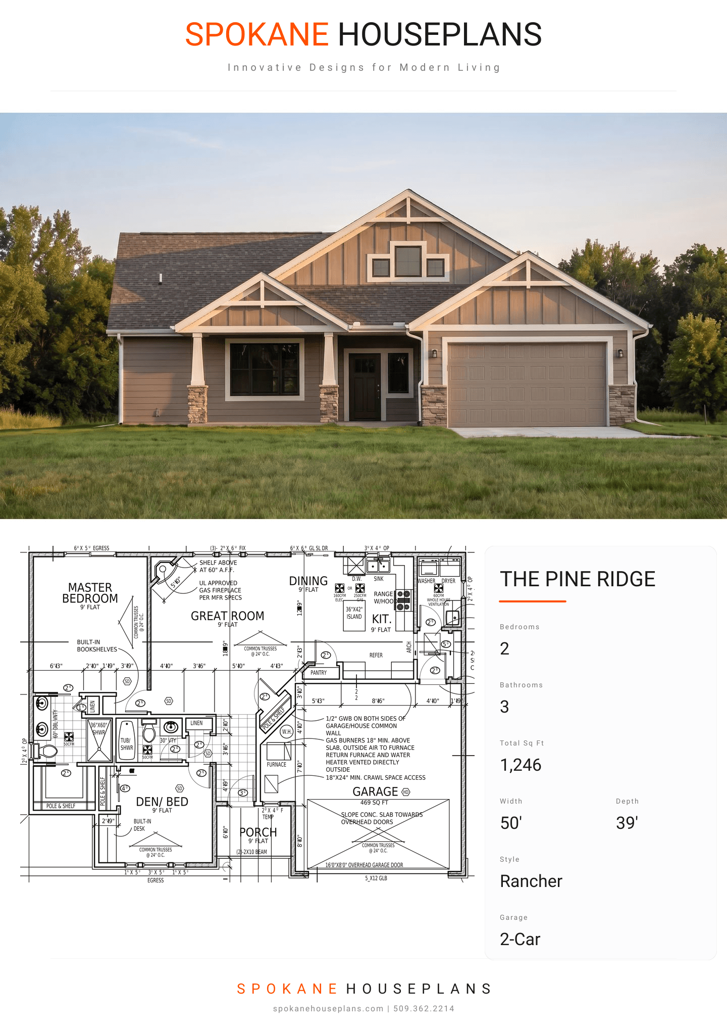 THE PINE RIDGE plan flyer