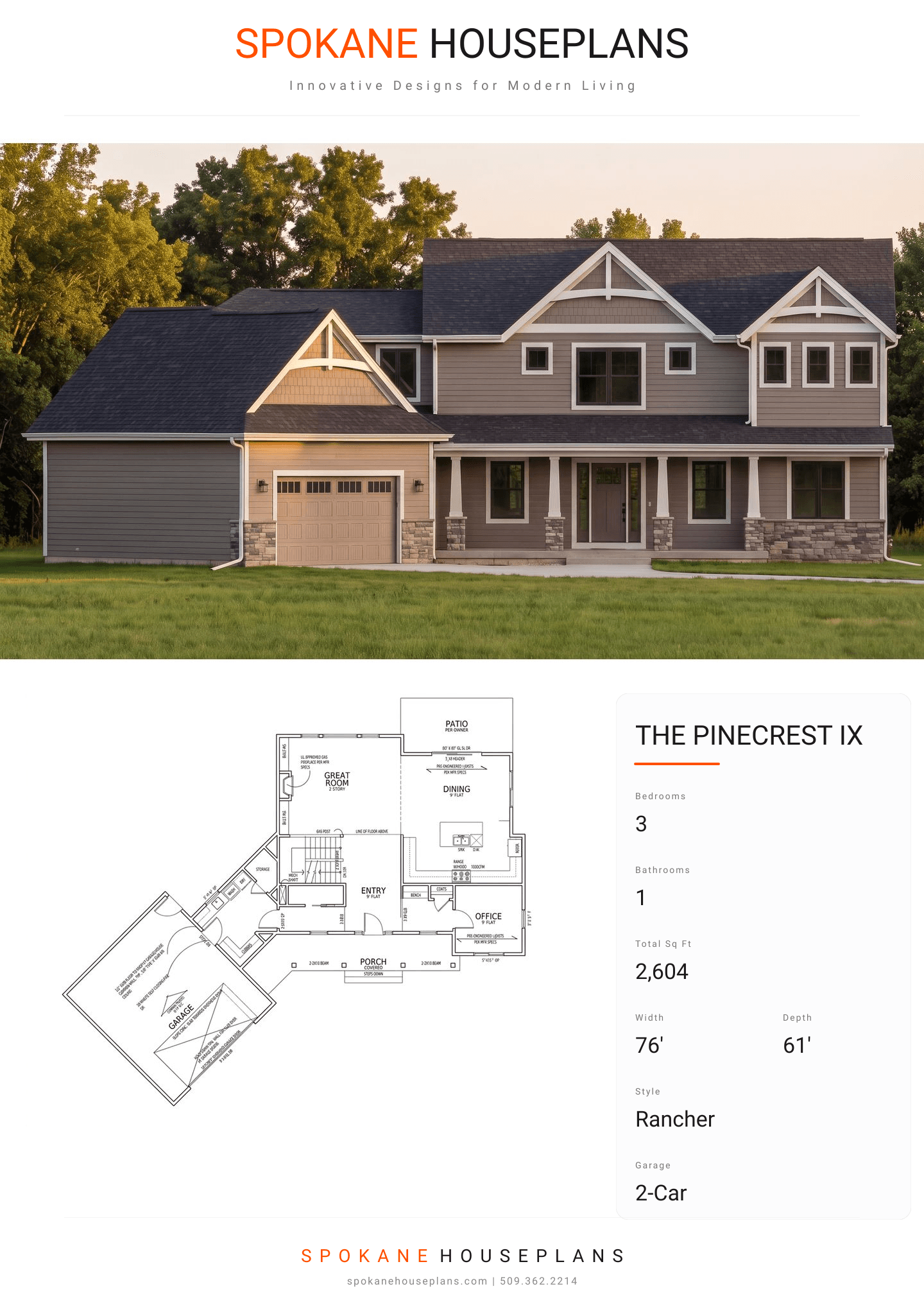 THE PINECREST IX plan flyer