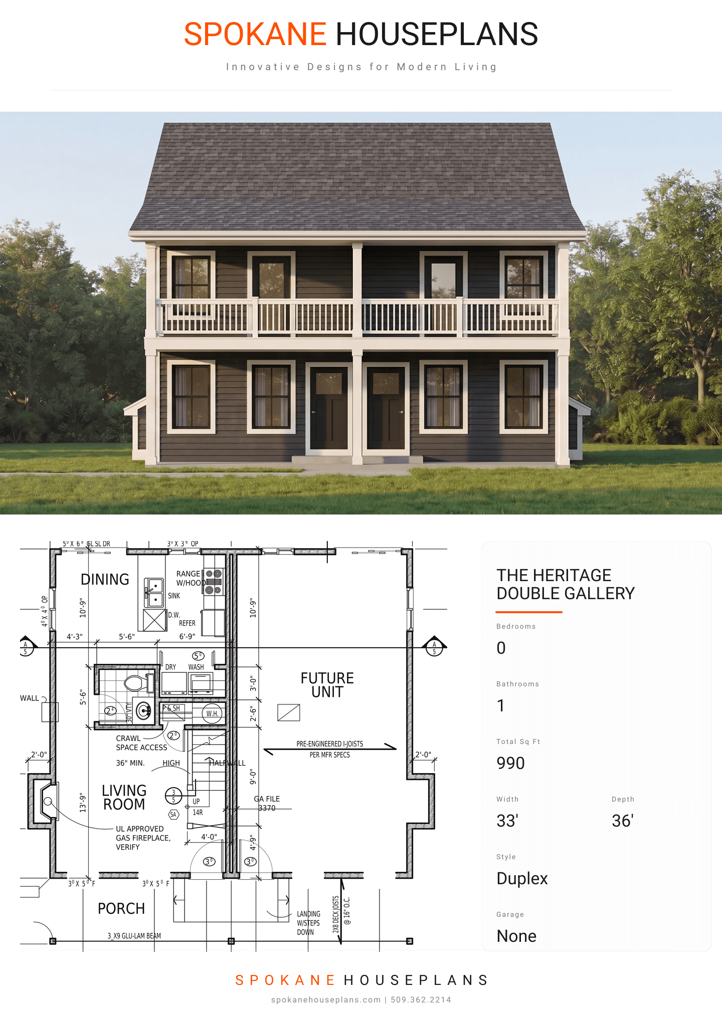 THE HERITAGE DOUBLE GALLERY plan flyer
