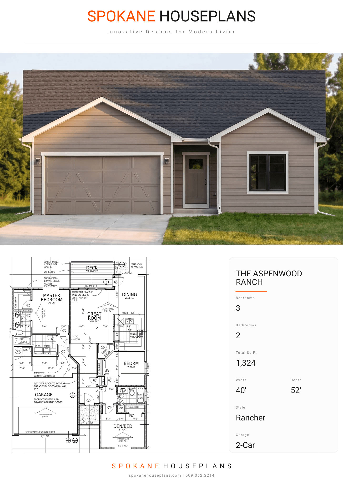 THE ASPENWOOD RANCH plan flyer