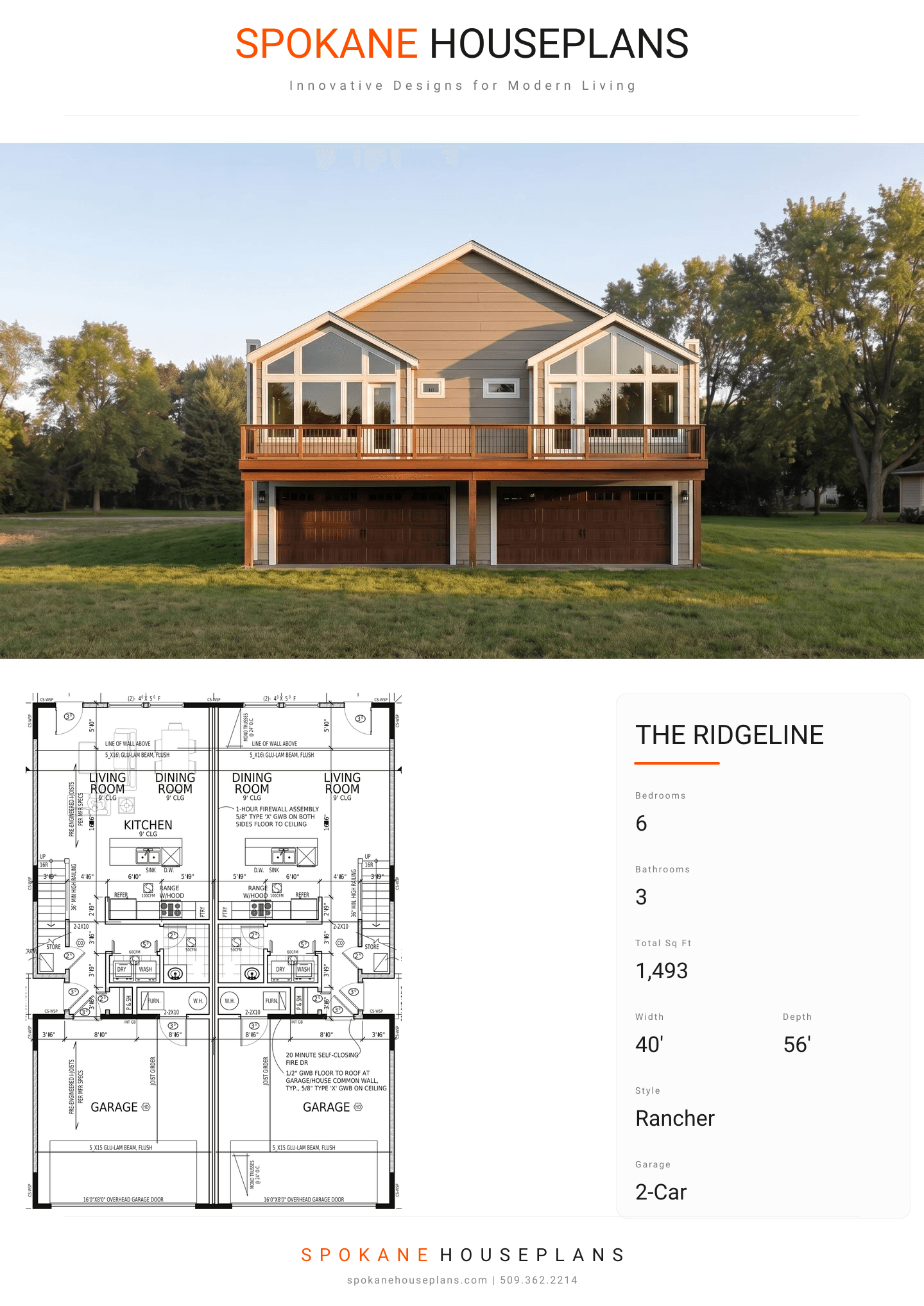 THE RIDGELINE plan flyer