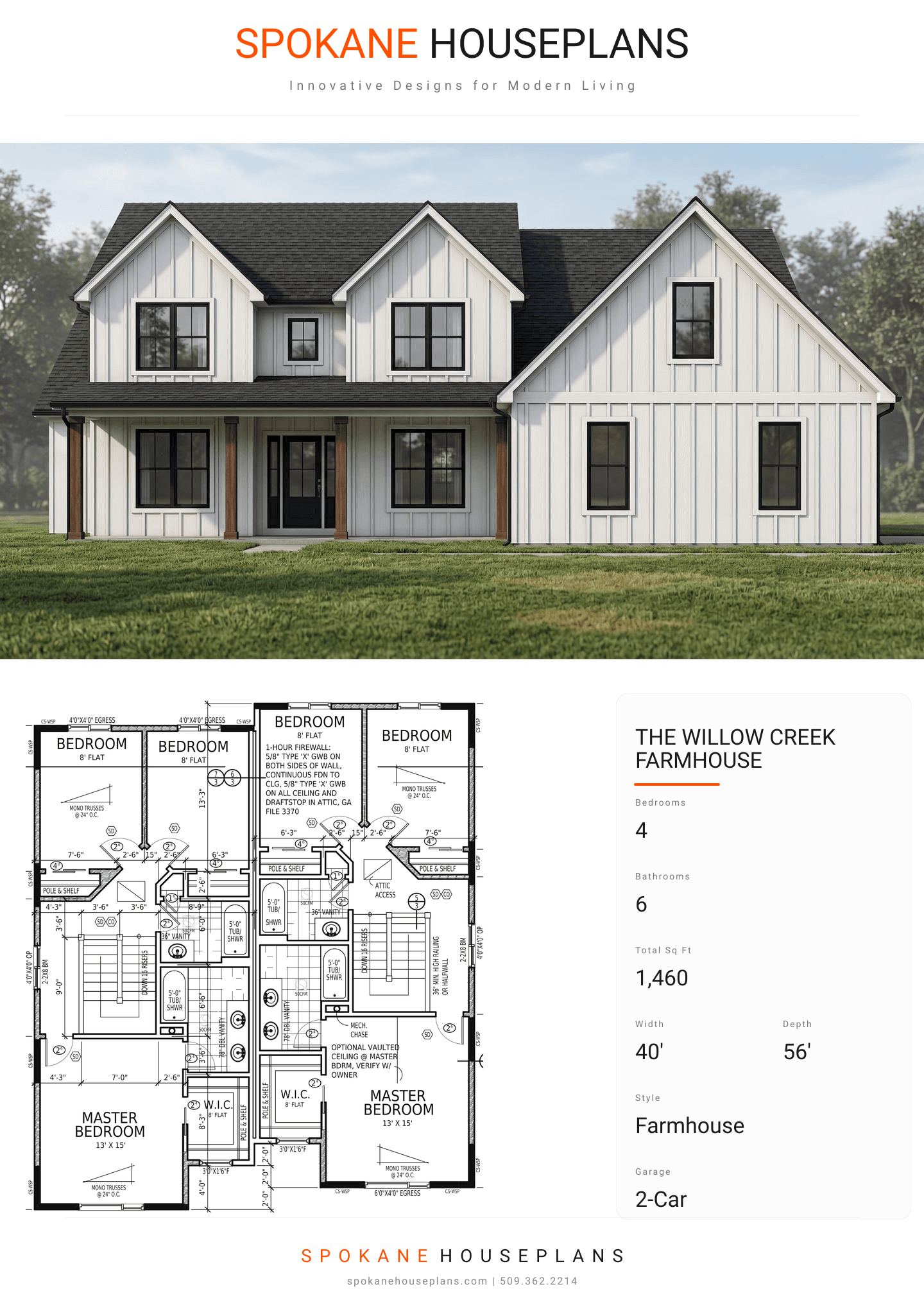 THE WILLOW CREEK FARMHOUSE plan flyer