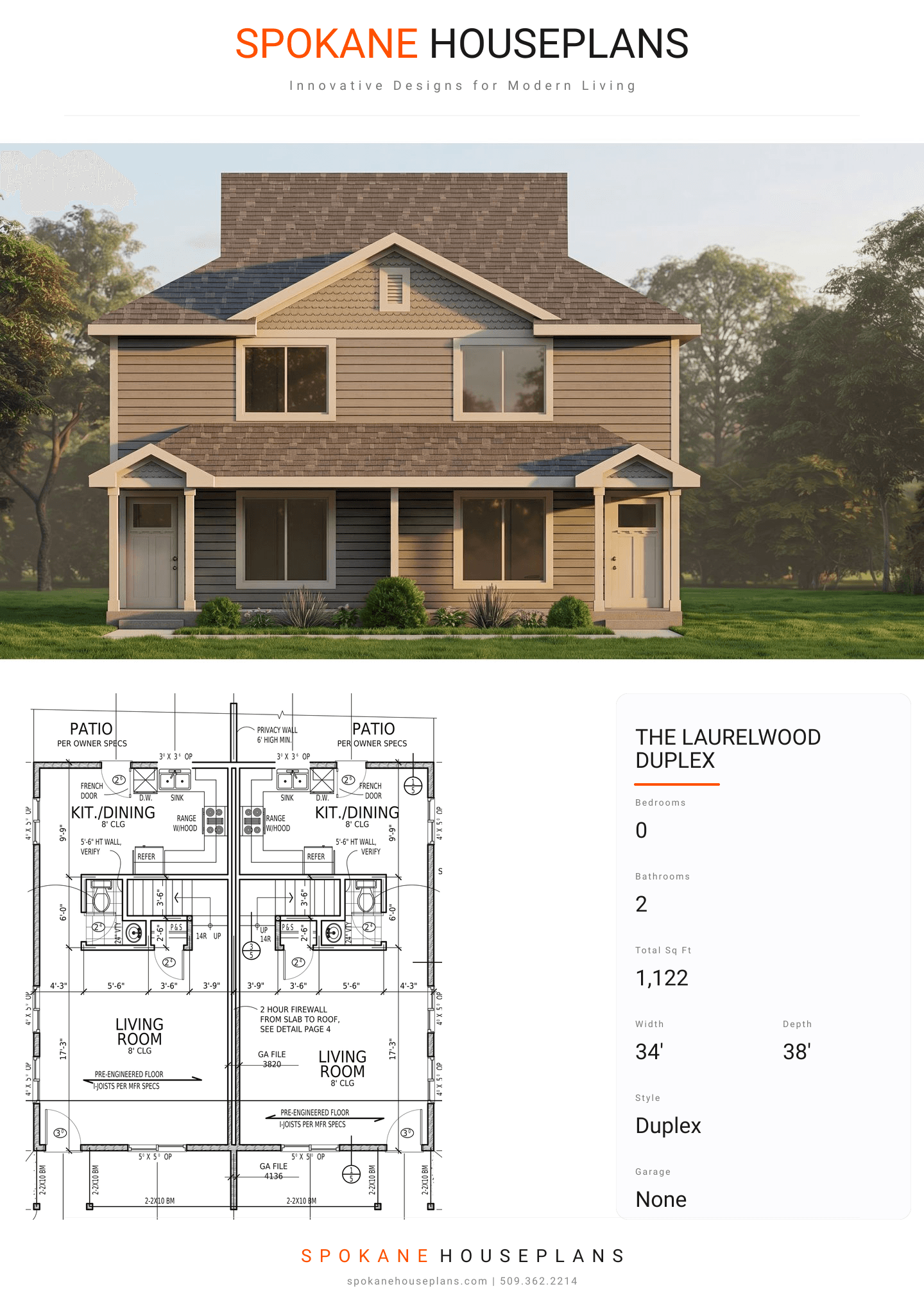 THE LAURELWOOD DUPLEX plan flyer