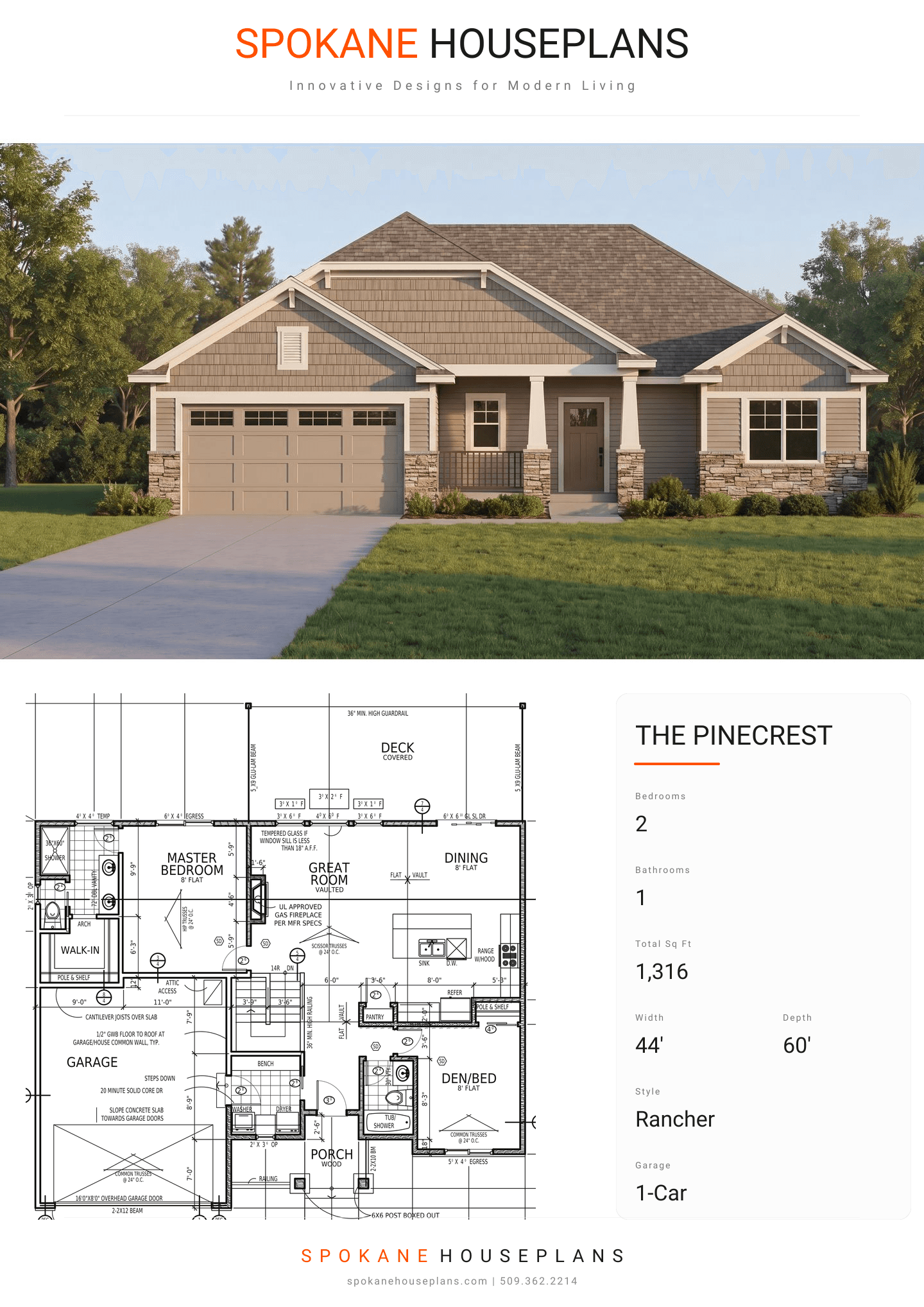 THE PINECREST plan flyer