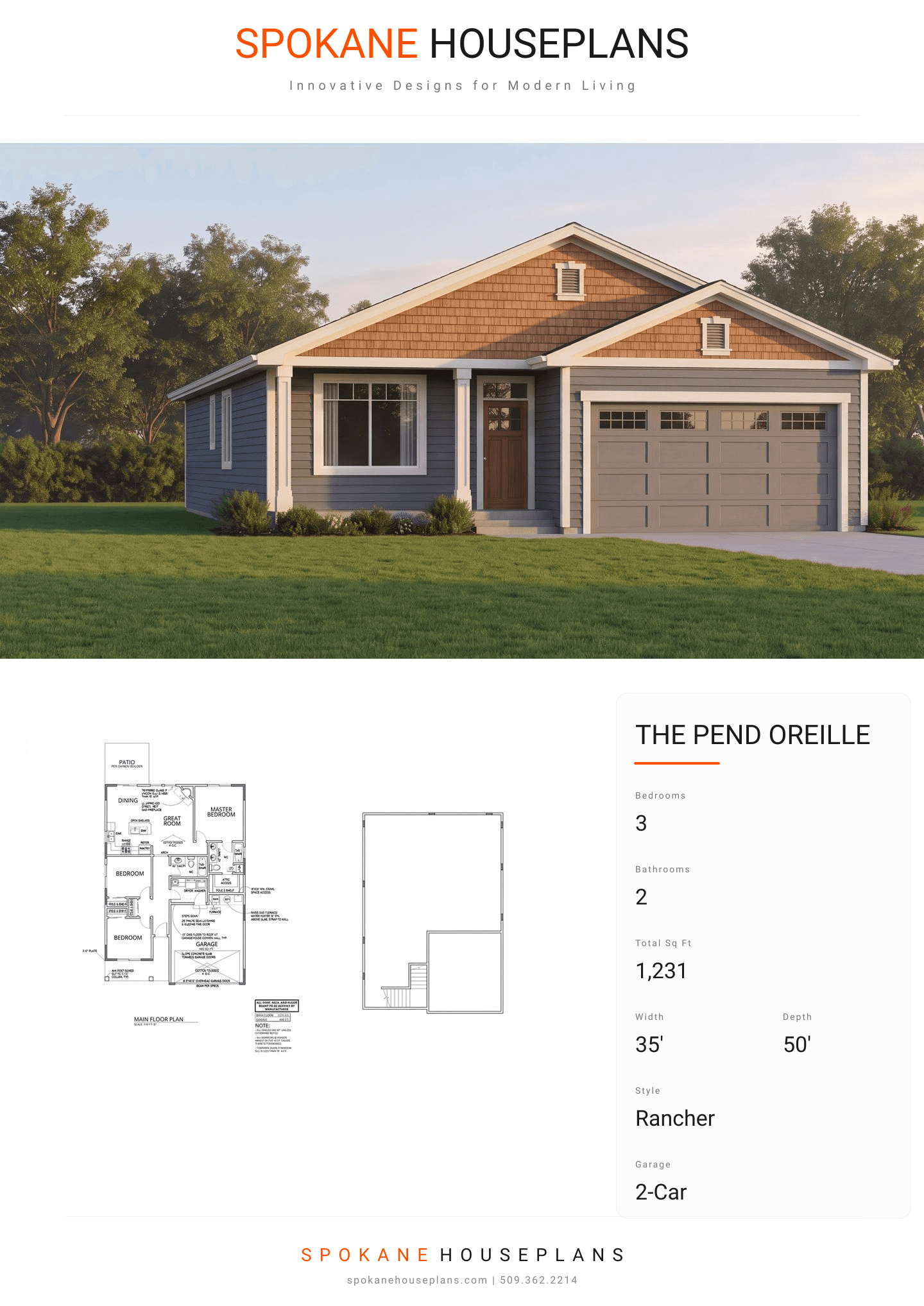 THE PEND OREILLE plan flyer