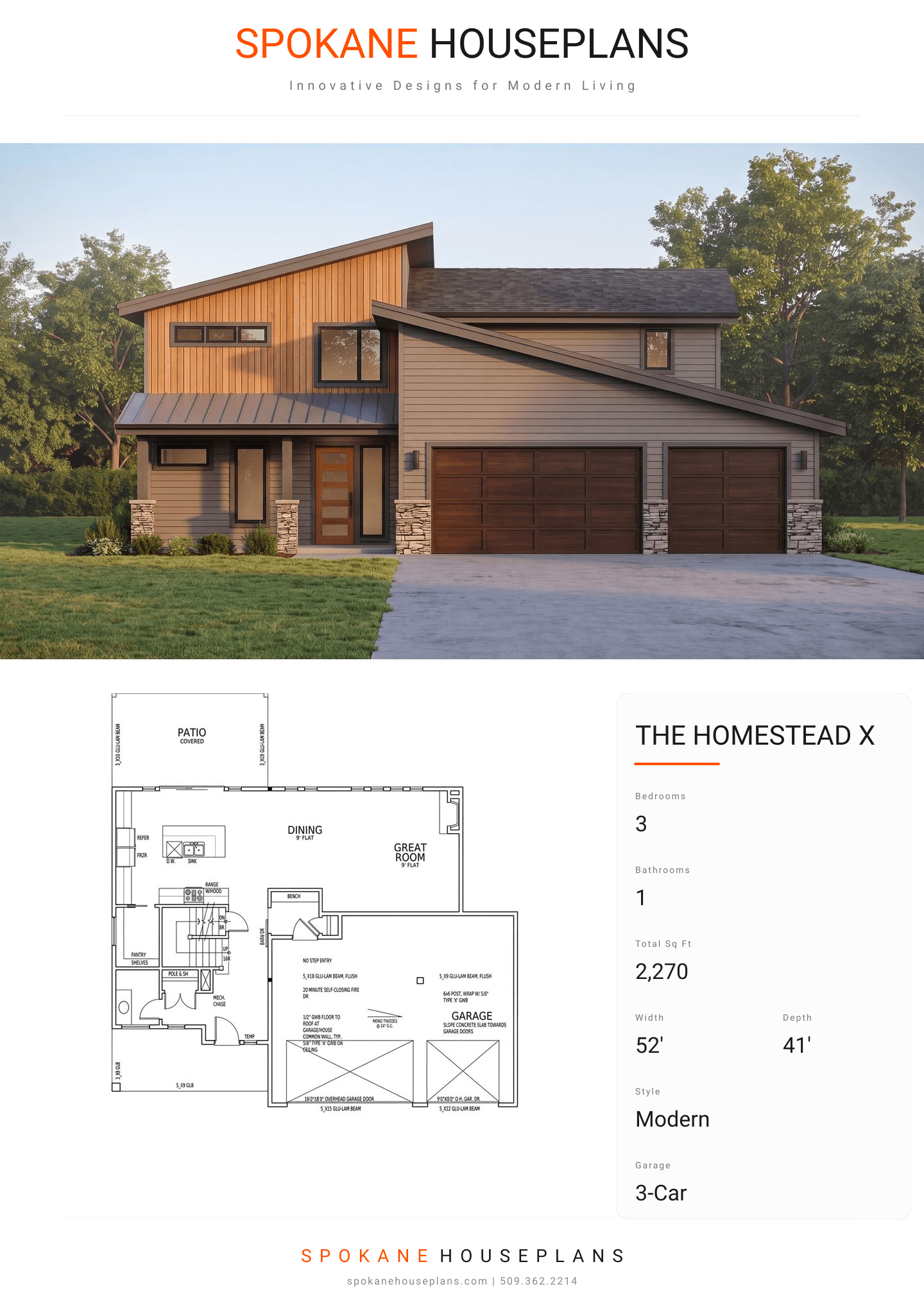 THE HOMESTEAD X plan flyer