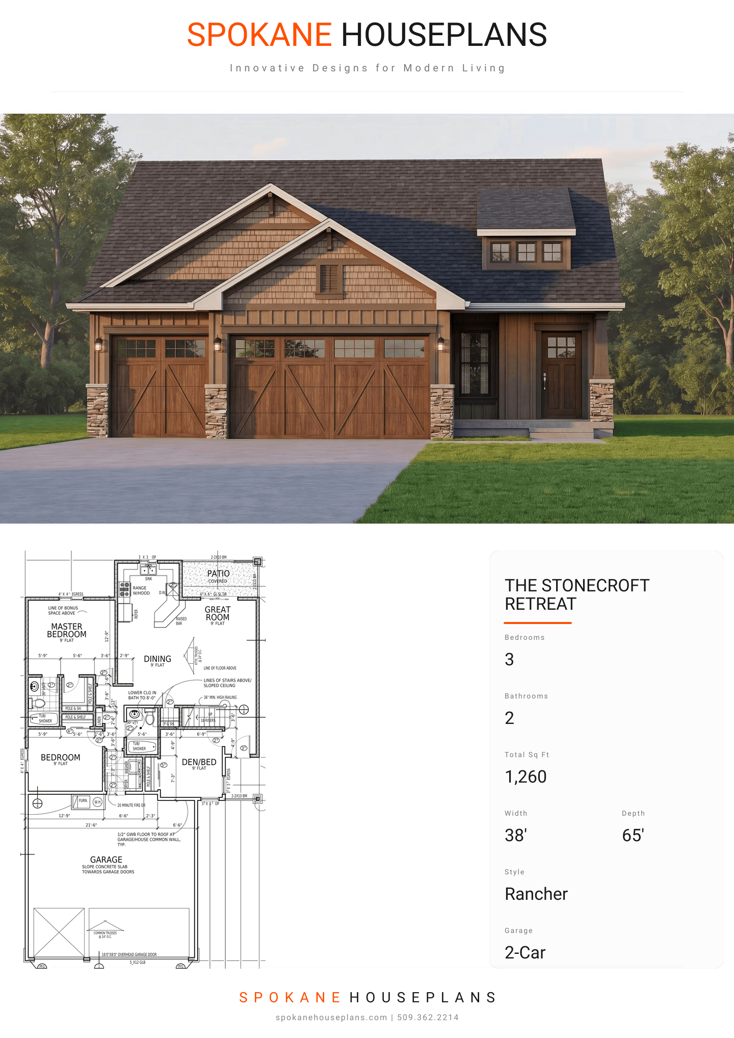 THE STONECROFT RETREAT plan flyer