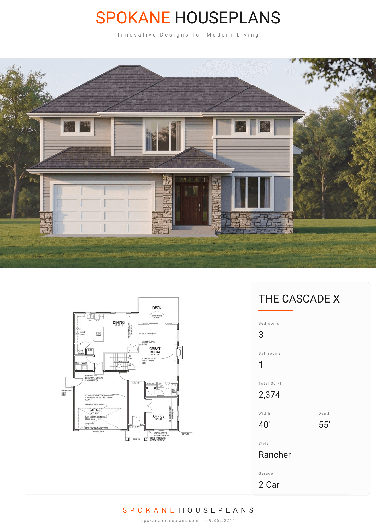 THE CASCADE X plan flyer