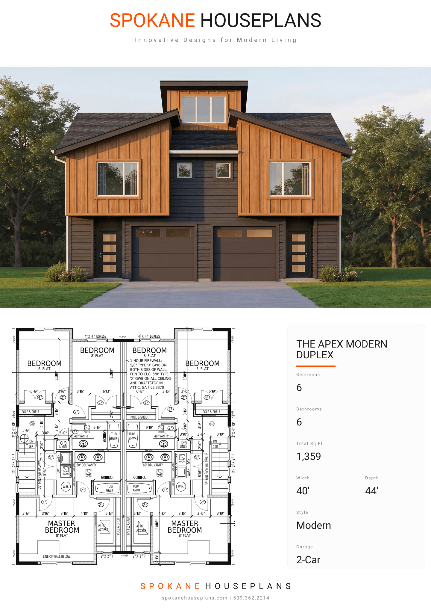 THE APEX MODERN DUPLEX plan flyer