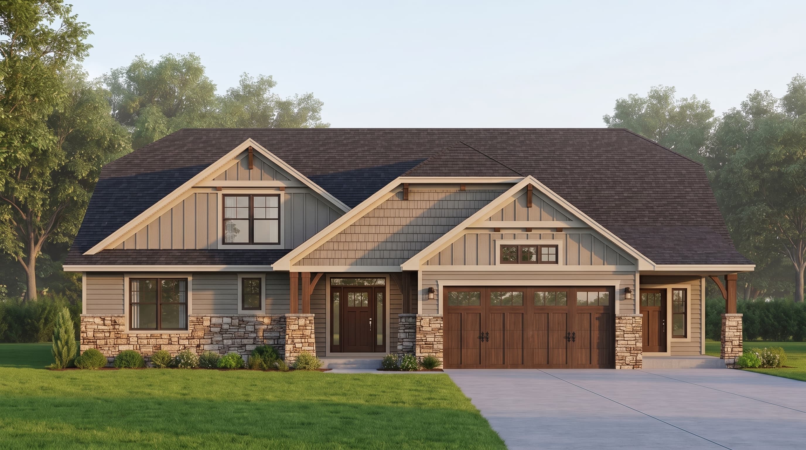 THE STONECREEK CRAFTSMAN DUPLEX