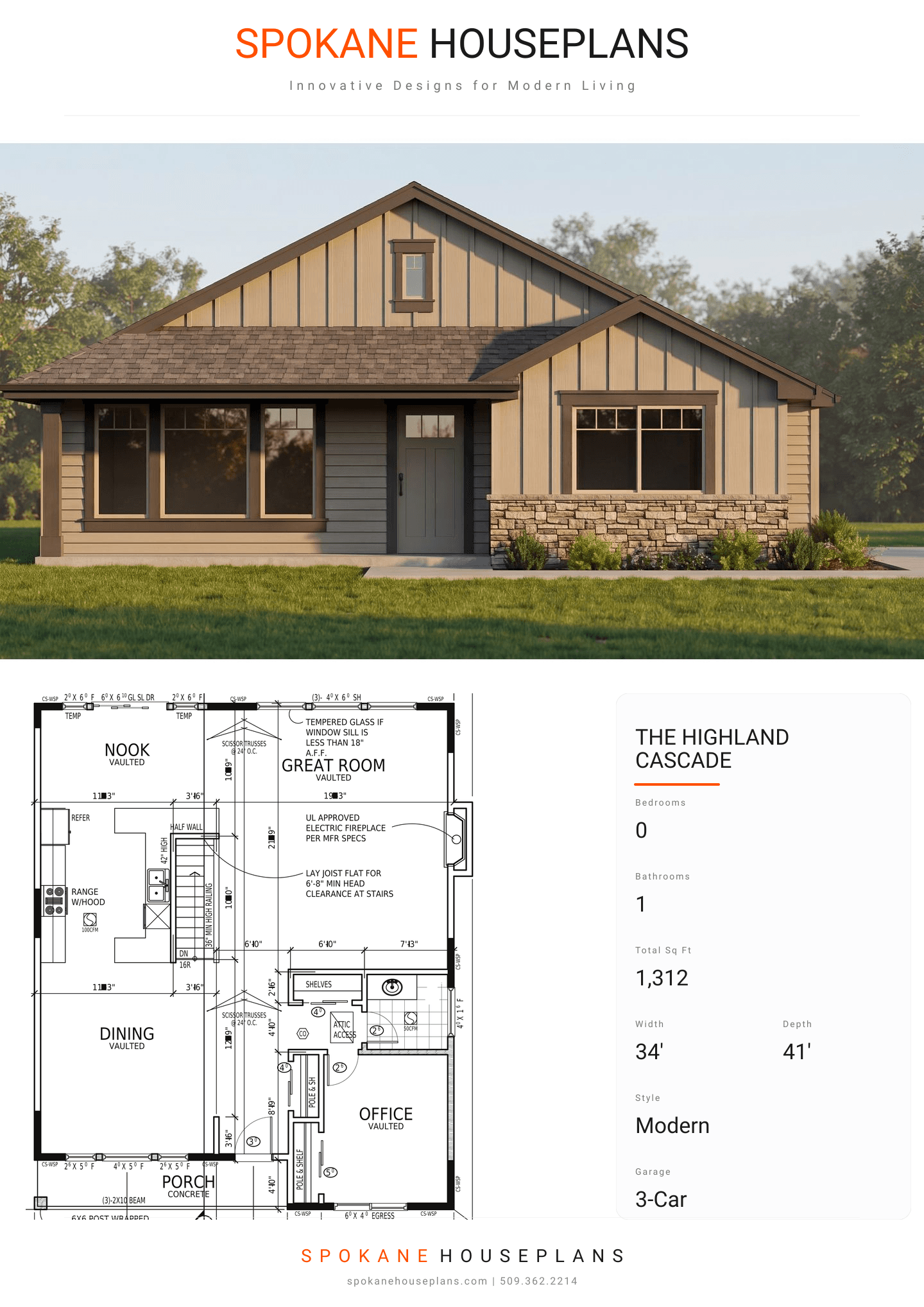 THE HIGHLAND CASCADE plan flyer