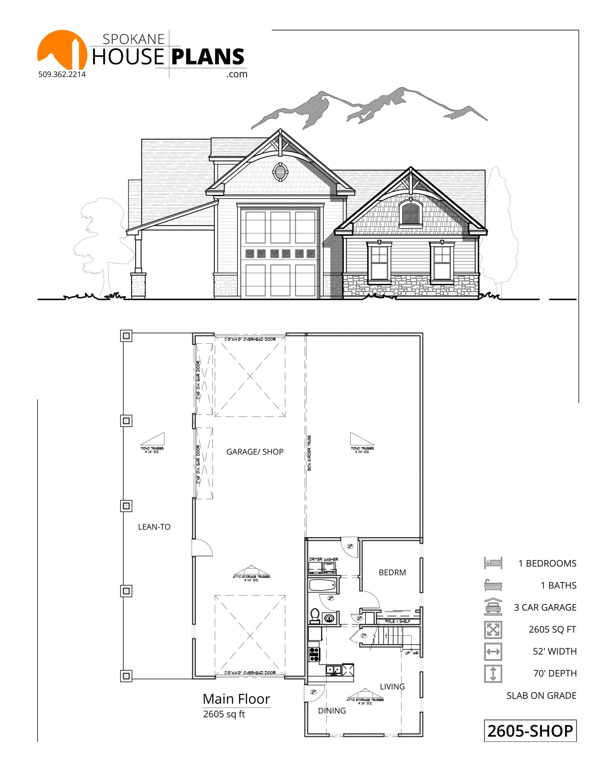 2605-SHOP plan flyer